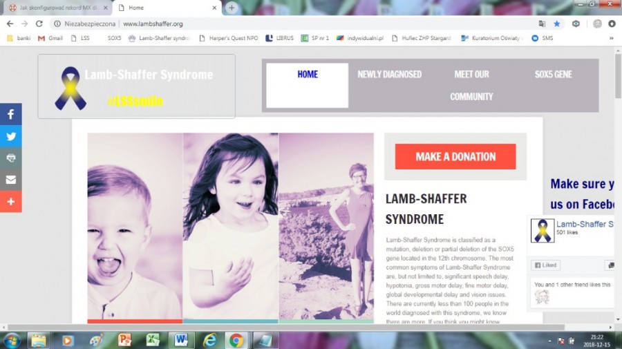 To tutaj znajdziecie link do grupy wsparcia dla rodziców i grupy wsparcia dla rodzin dzieci z LSS (Lamb-Shaffer Syndrome)